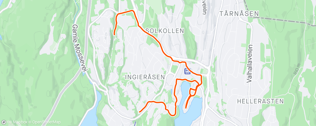 Mapa de la actividad, Liten jogg med Stine og Bajazz😎
