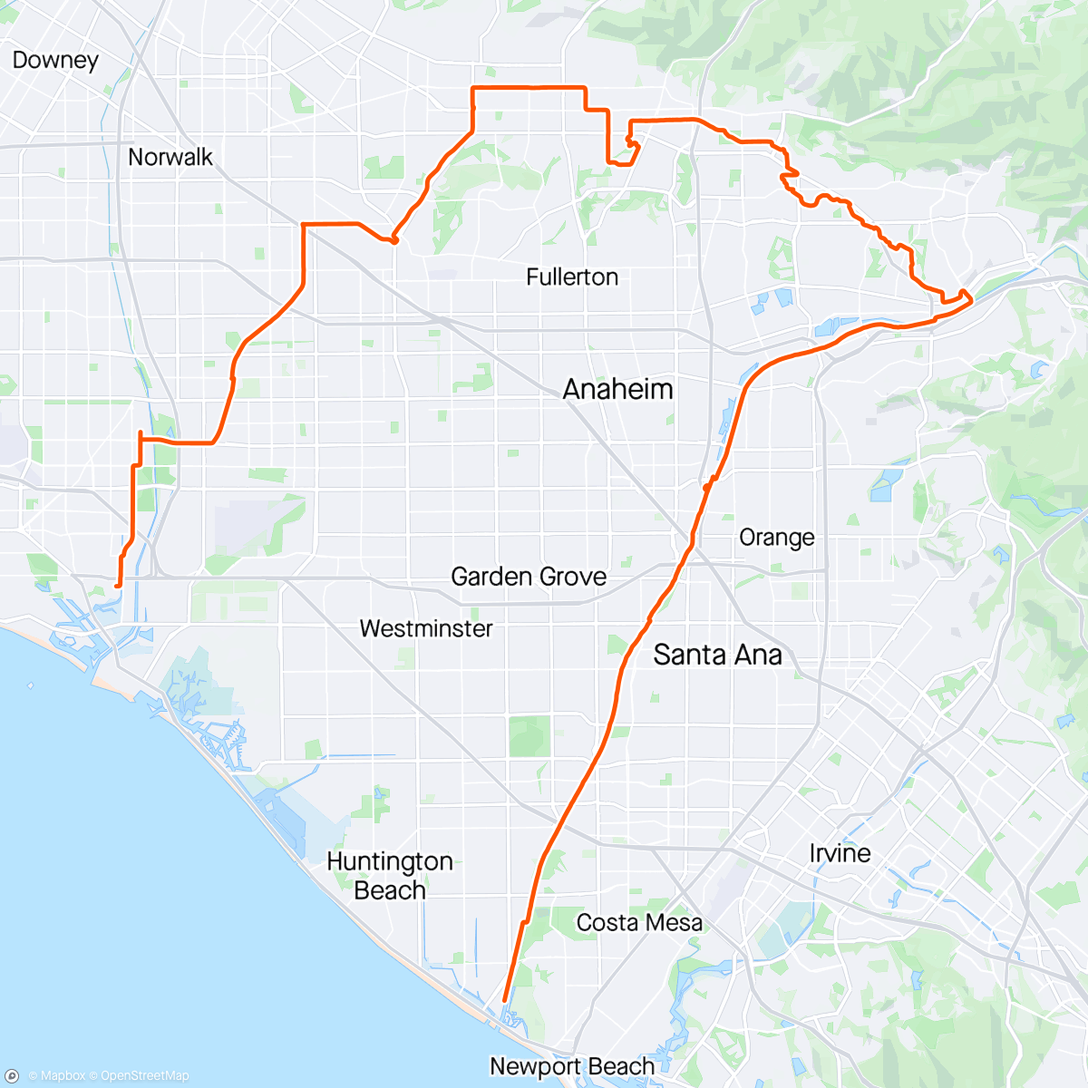 Map of the activity, OC Loop Hunting - 16 miles (Not recorded)