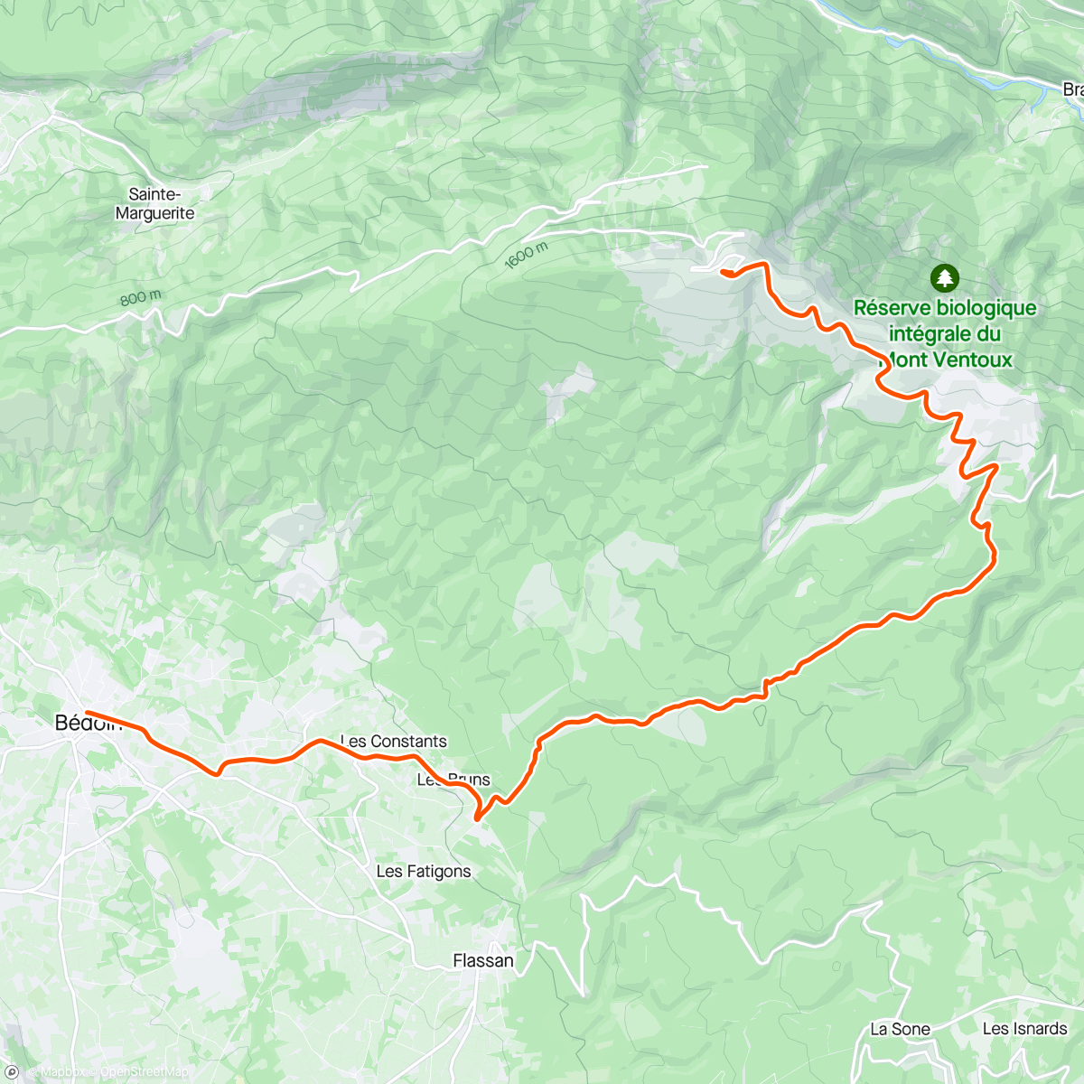Map of the activity, BKOOL - Mont Ventoux