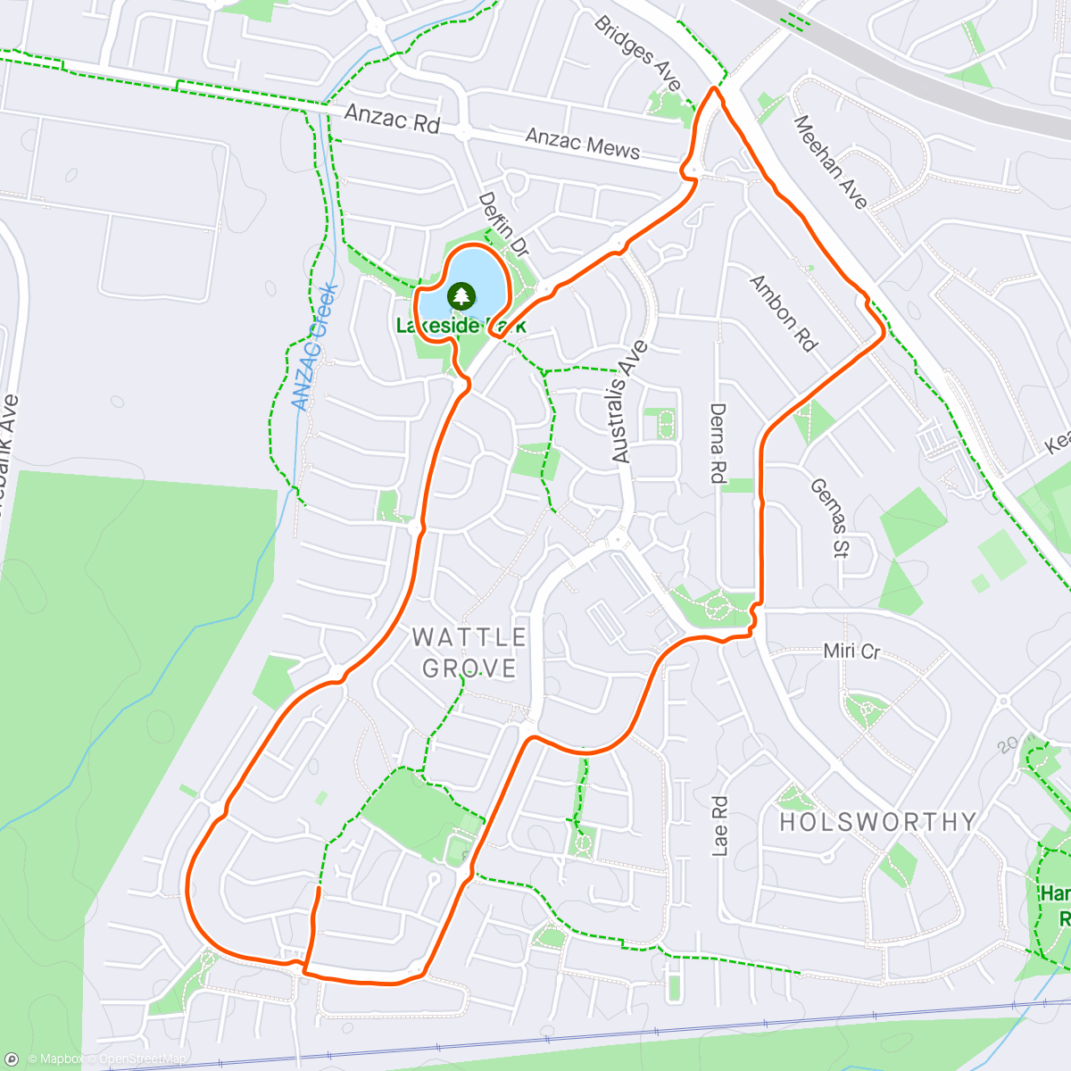 Map of the activity, Monday runday