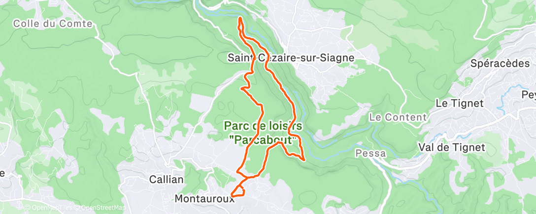 Map of the activity, Middagwandeling, randonnée dans l’après midi