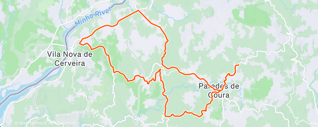 Map of the activity, Volta de bicicleta matinal