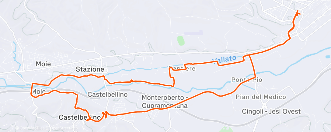 Map of the activity, Sessione di mountain biking pomeridiana