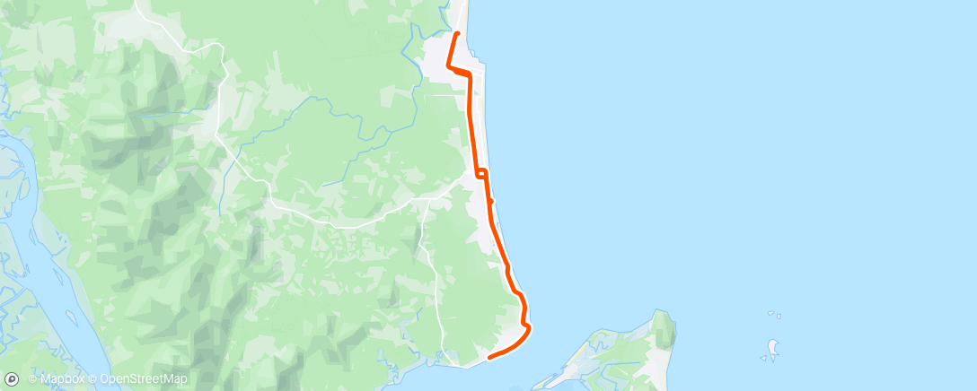 Map of the activity, Volta de bicicleta noturna