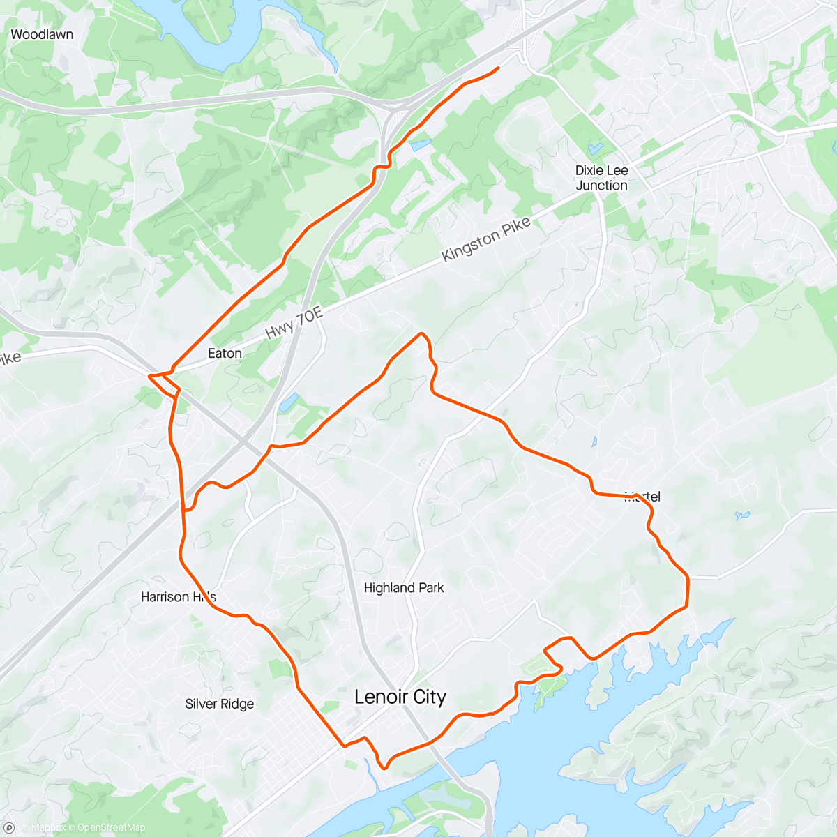Map of the activity, Sunset spinning in Loudon miniloop sunset 🌅💪🚴‍♂️