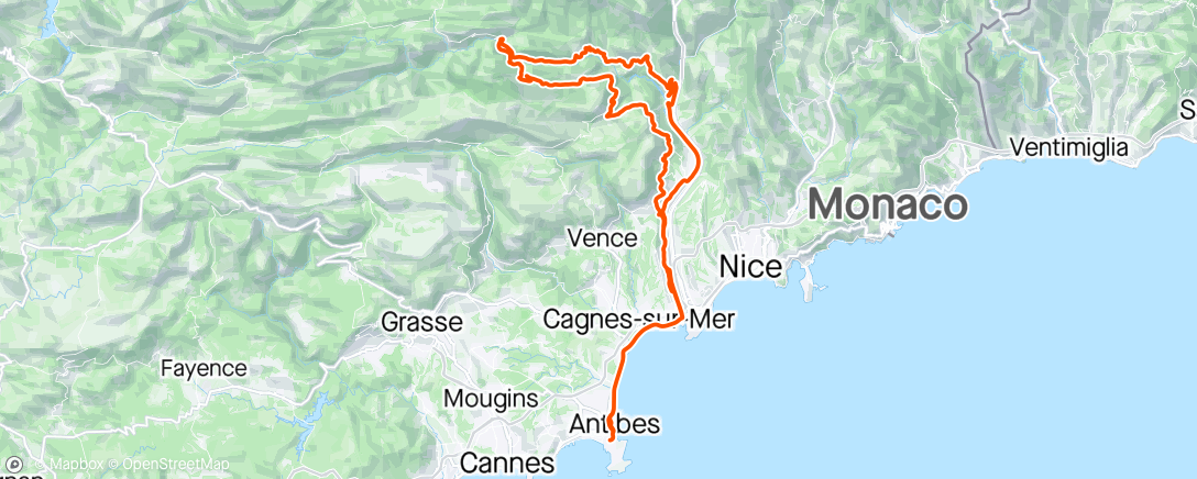 アクティビティ「Vélo du matin」の地図