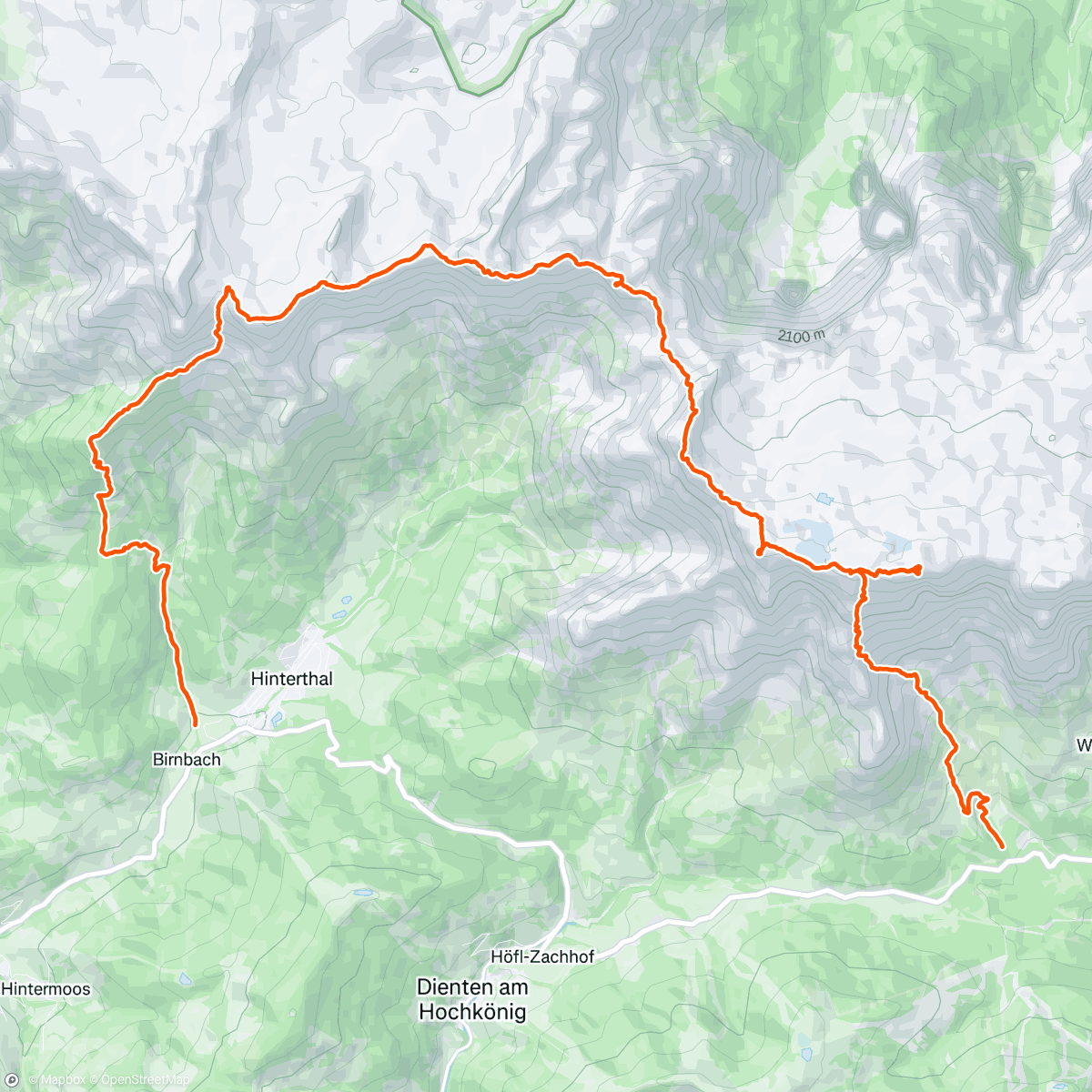 Map of the activity, Hochkönig ridges - very cool range