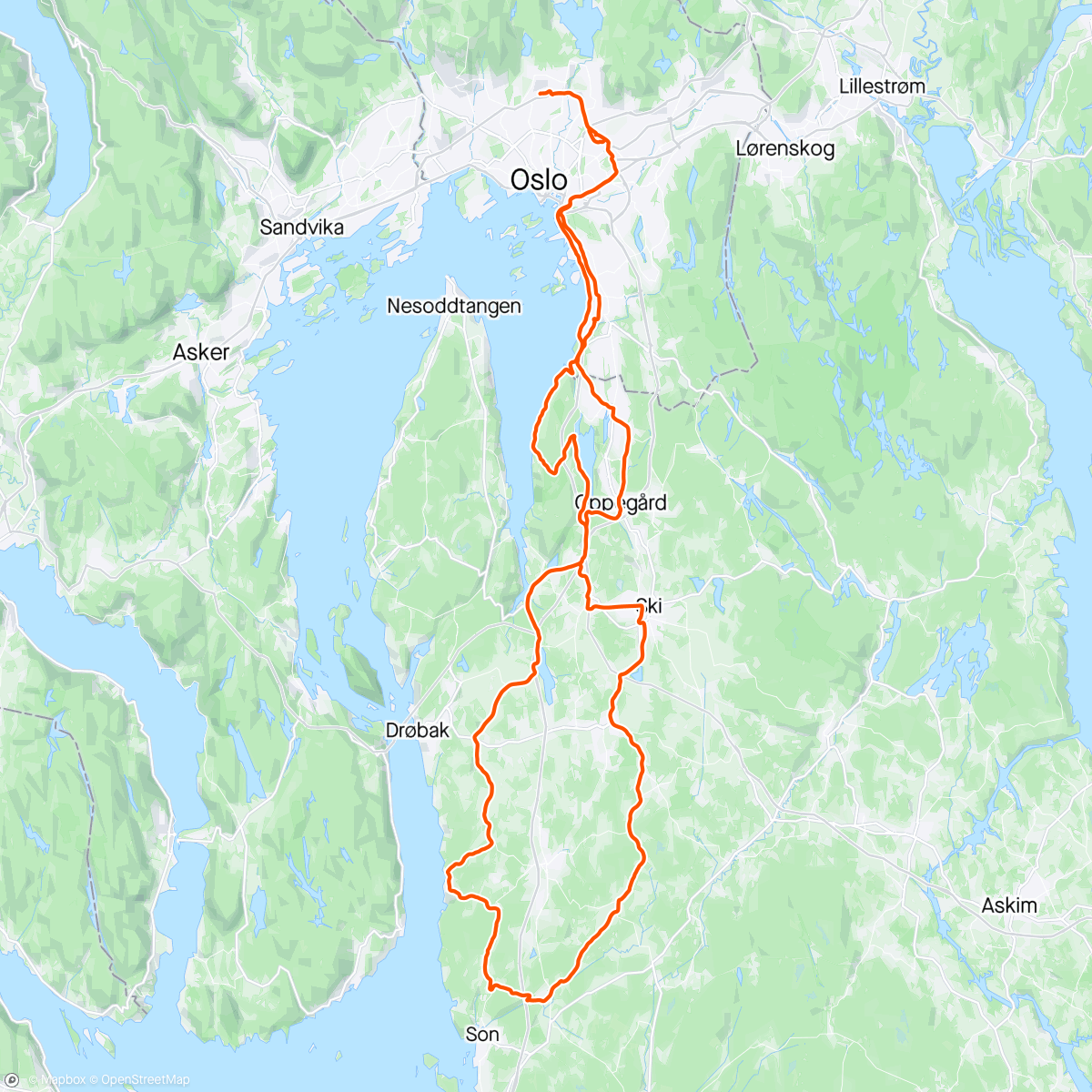 Map of the activity, Ny tur med Tiller