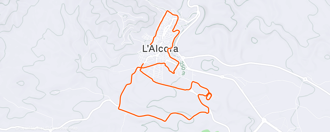 Map of the activity, Afternoon Run