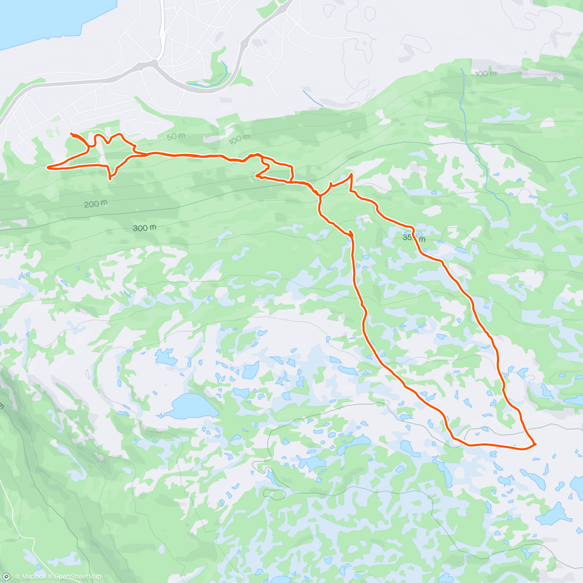 Map of the activity, Mofjellet. Drømmeskare på fjellet. Skulle hatt fatbike.