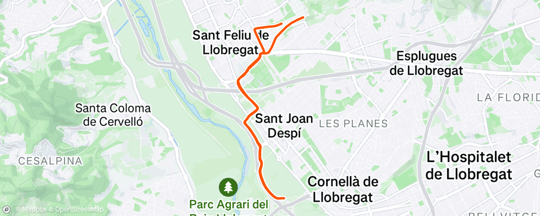 Map of the activity, Carrera de tarde