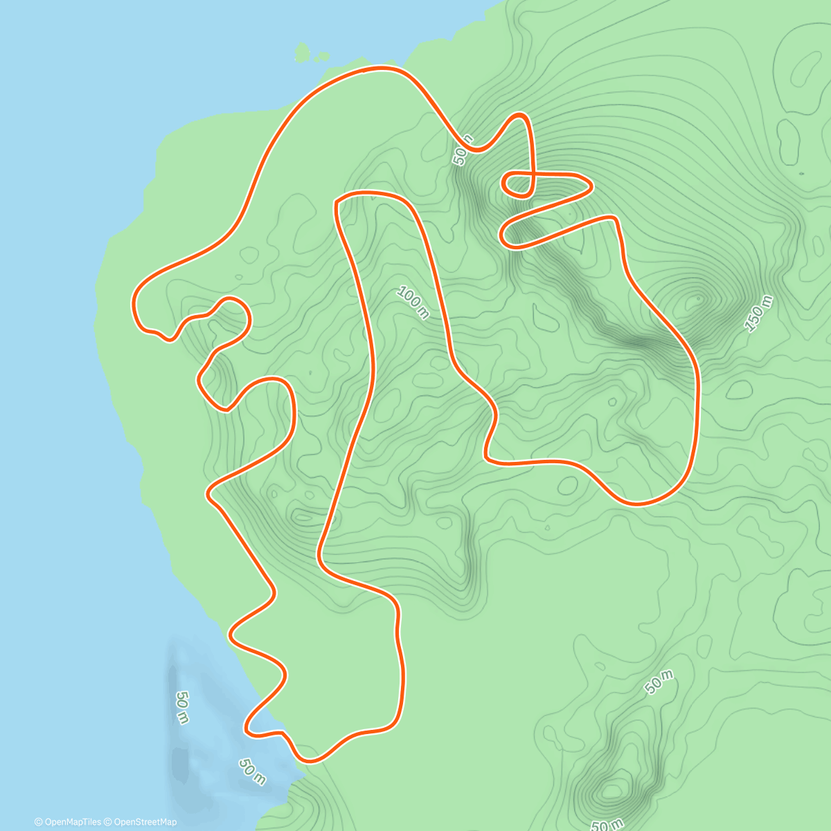 Map of the activity, Zwift -  on Hilly Route in Watopia