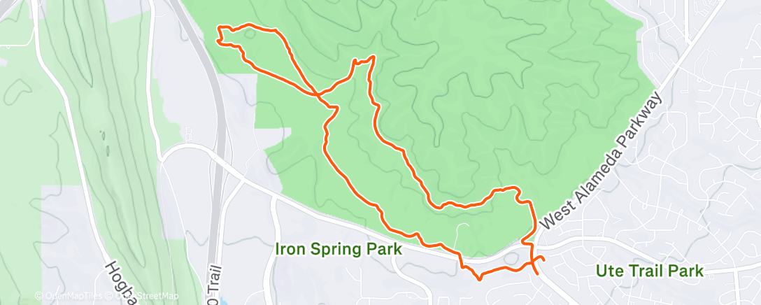 Map of the activity, Lunch Trail Run