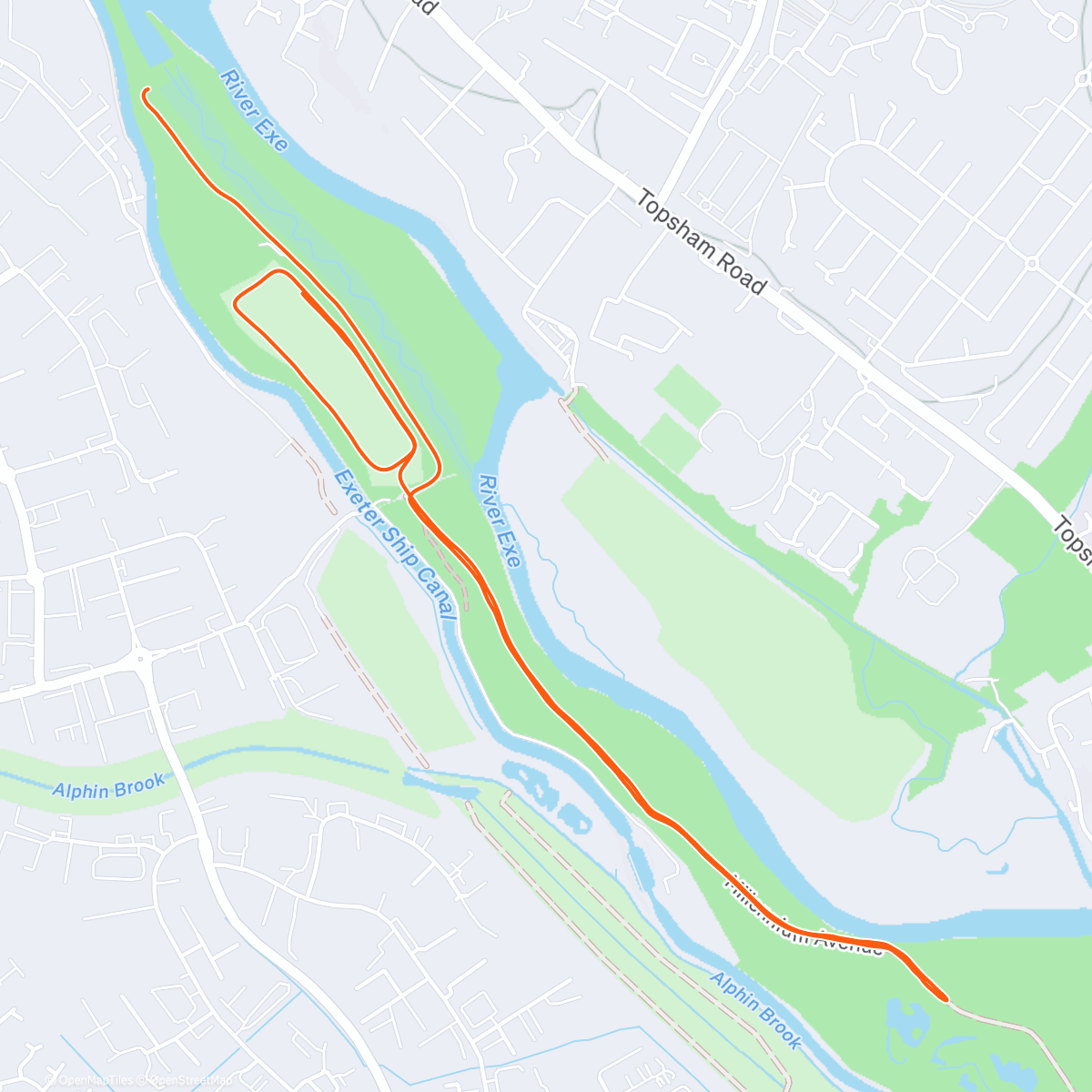 Map of the activity, Christmas Day Parkrun