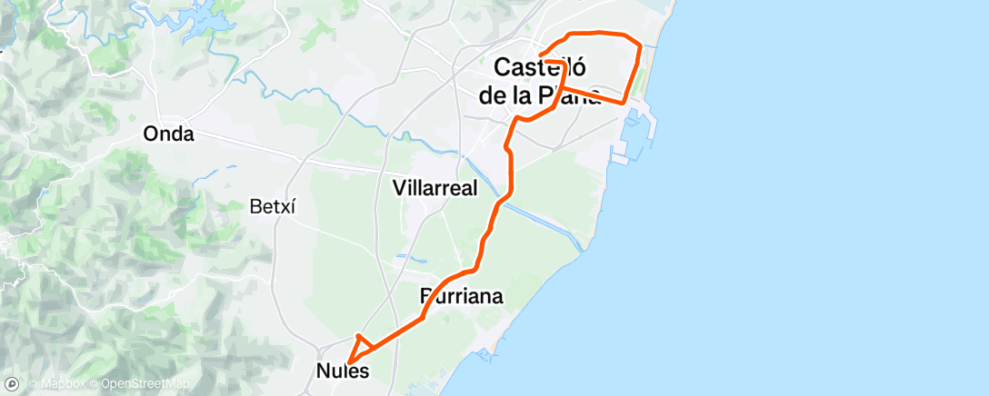 Map of the activity, Lunch Ride