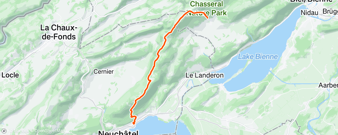 Map of the activity, Course à pied matinale