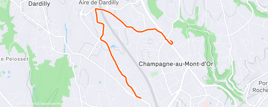 Mapa de la actividad (Course à pied le matin)