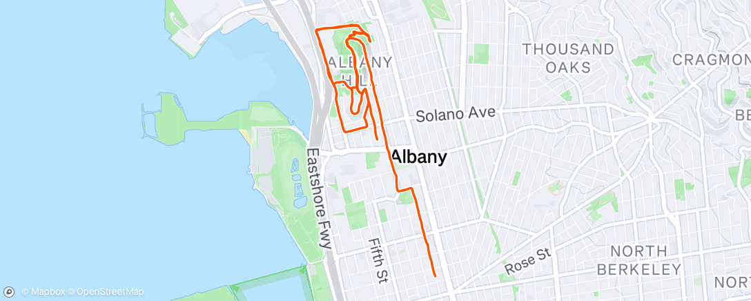 Map of the activity, Evening Run