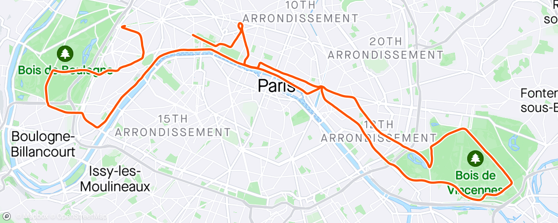 Map of the activity, Marathon de Paris