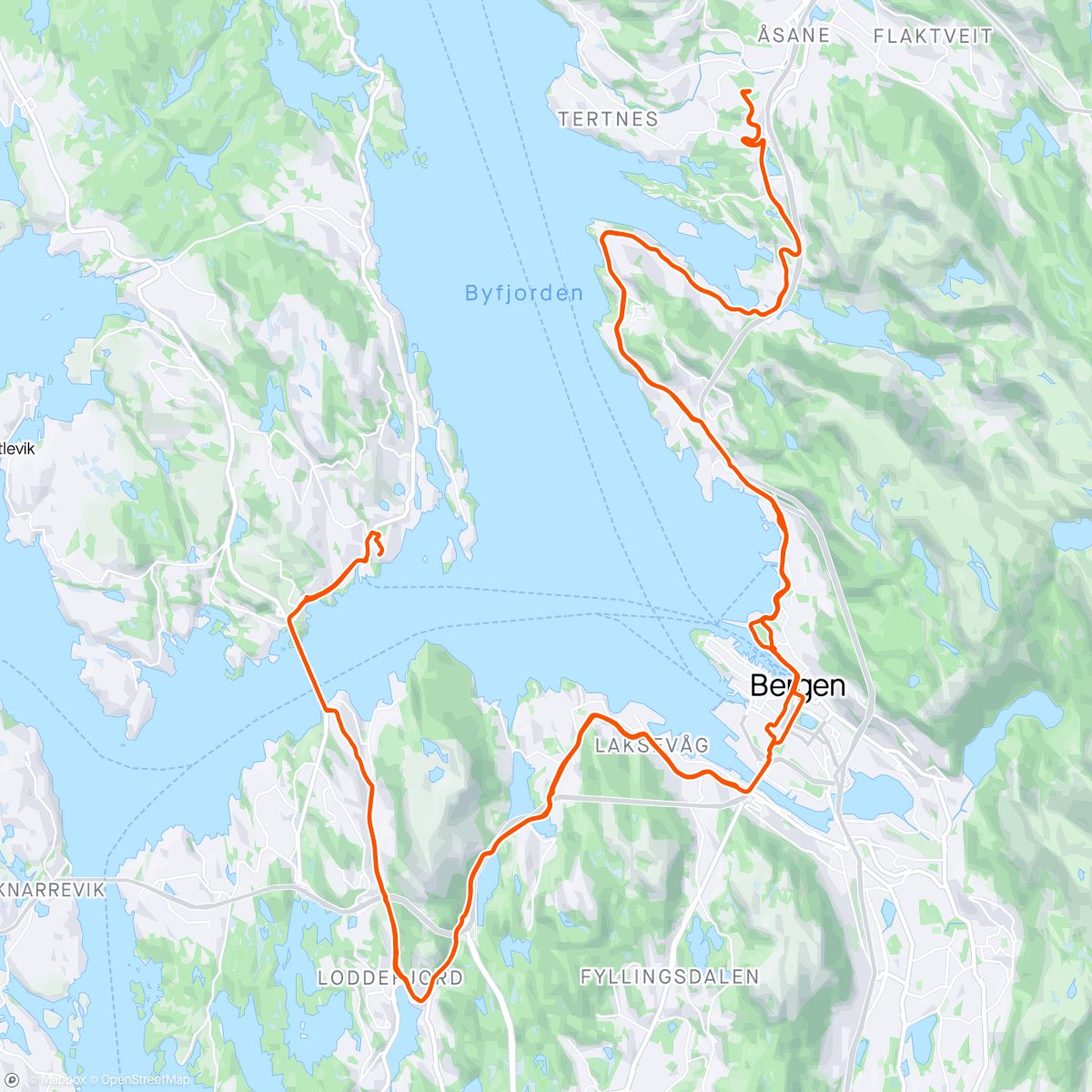 Map of the activity, Åsane elever