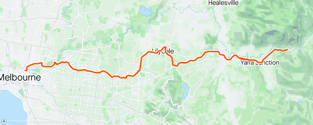 Map of the activity, Lilydale-Warburton Rail Trail