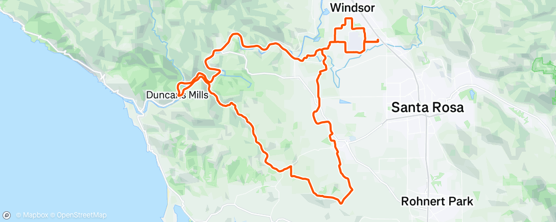 Map of the activity, Lunch Ride