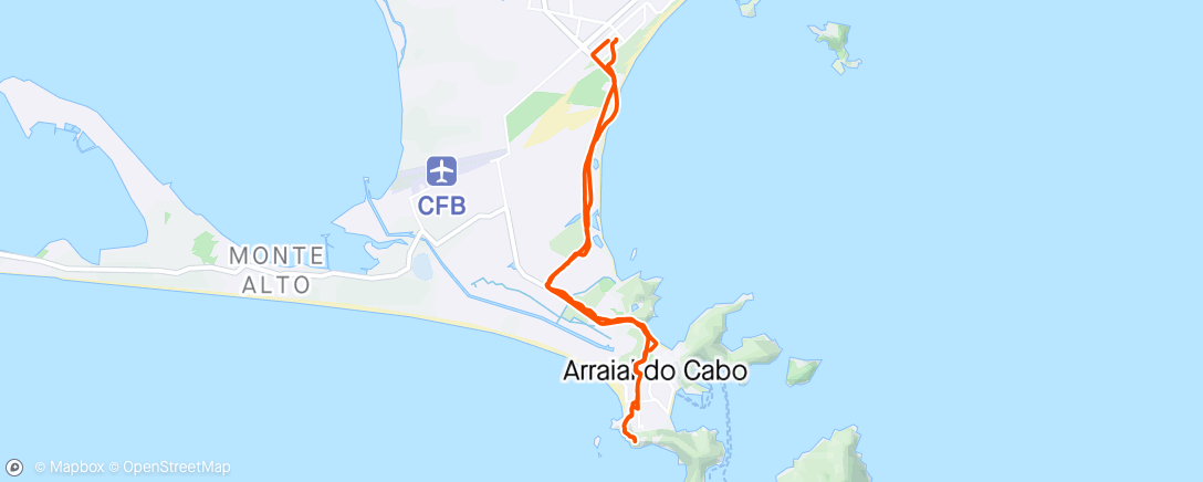 Map of the activity, Cabo Frio x Arraial do Cabo