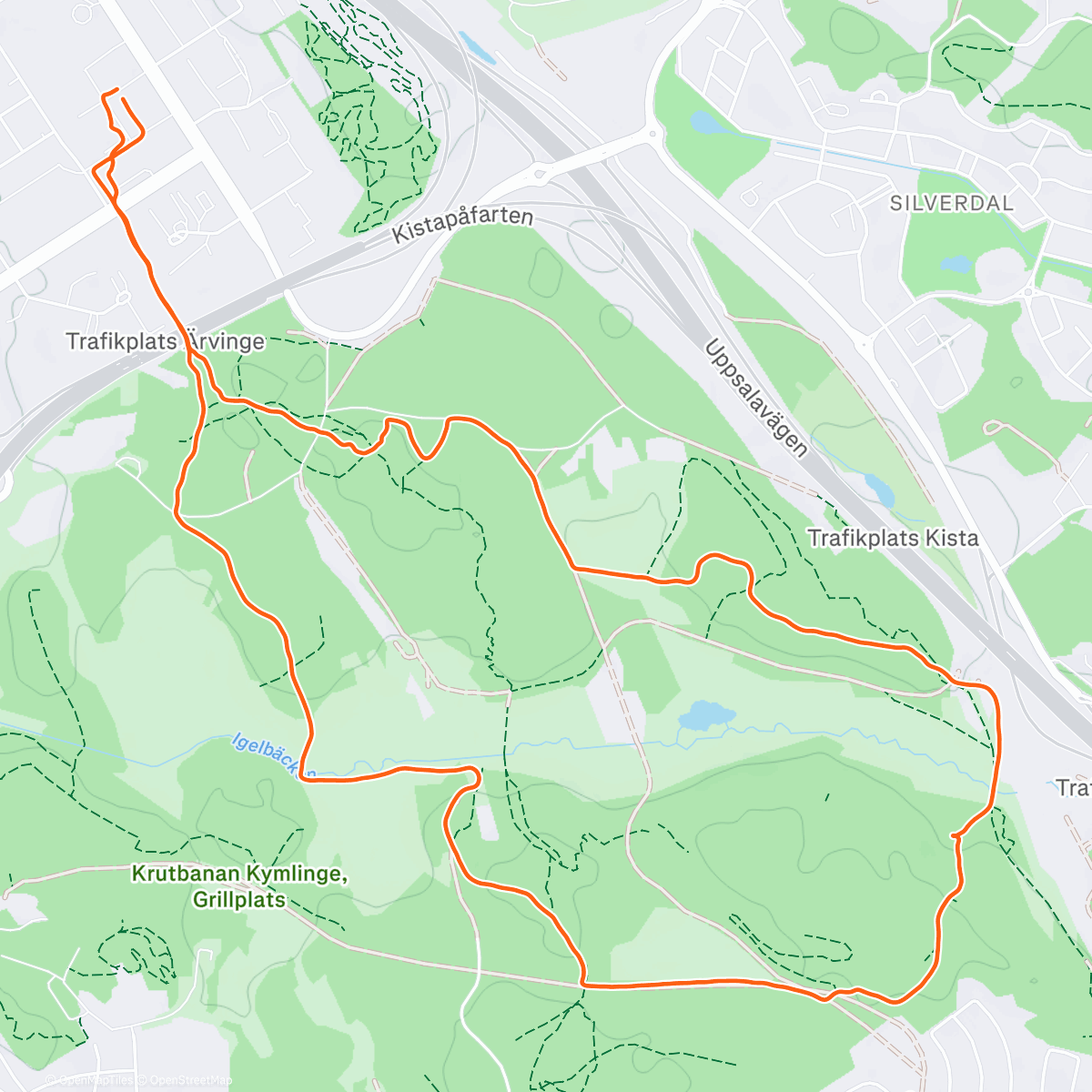 Map of the activity, Lunch Trail Run
