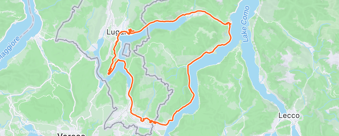Map of the activity, Pedalata mattutina