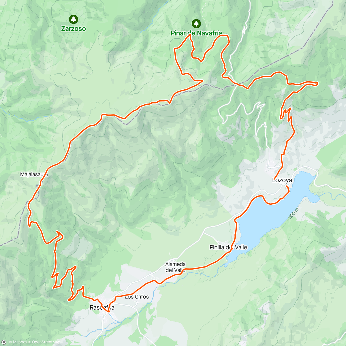 Map of the activity, Lozoya - Horizontal - cuerda carpetanos, RUTONACO DE ALTURA!