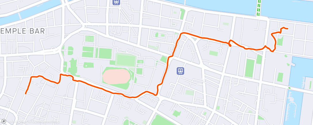Map of the activity, Walk from town