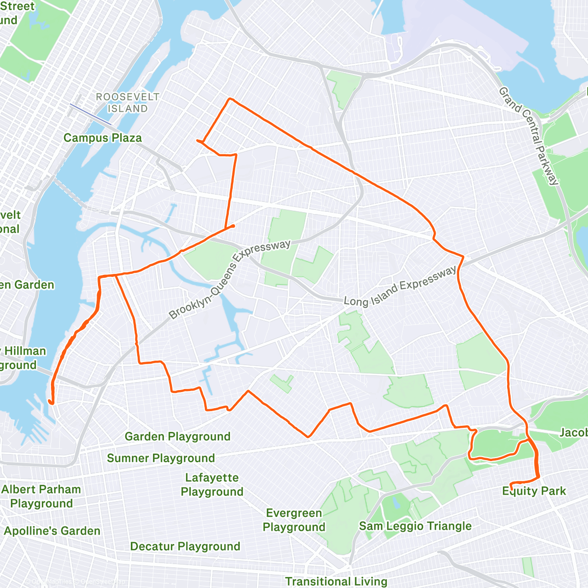Map of the activity, Evening Ride