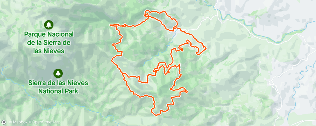 Mapa de la actividad, Maratón de Tolox