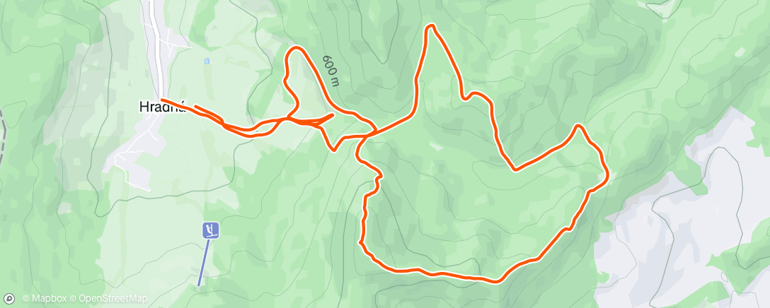 Map of the activity, Afternoon Run