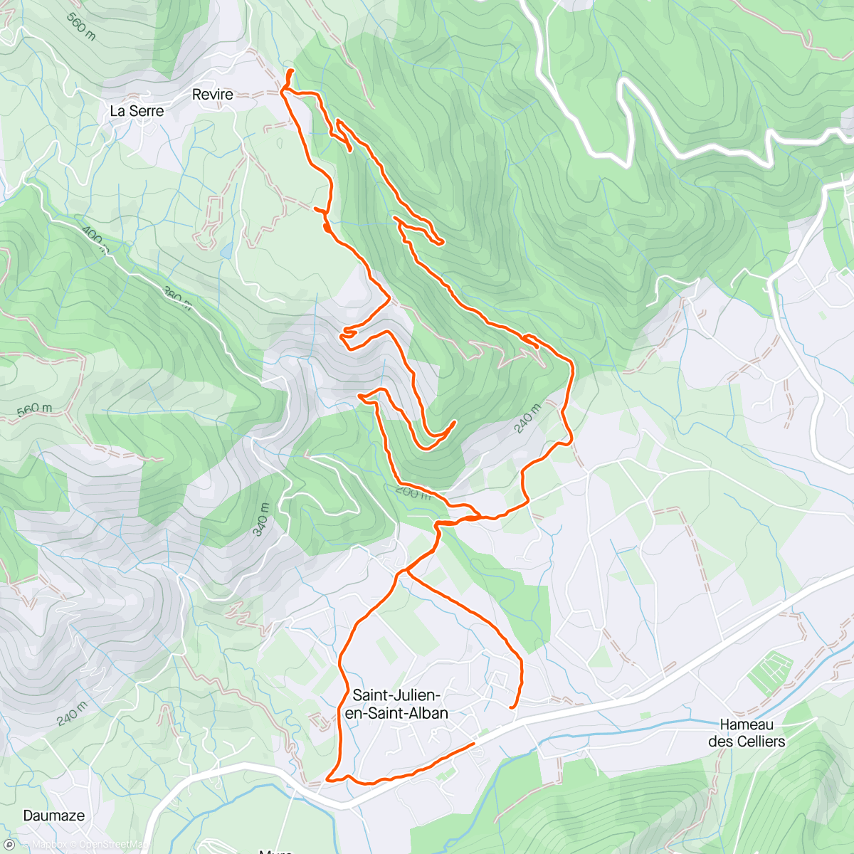 Map of the activity, Marche dans l'après-midi