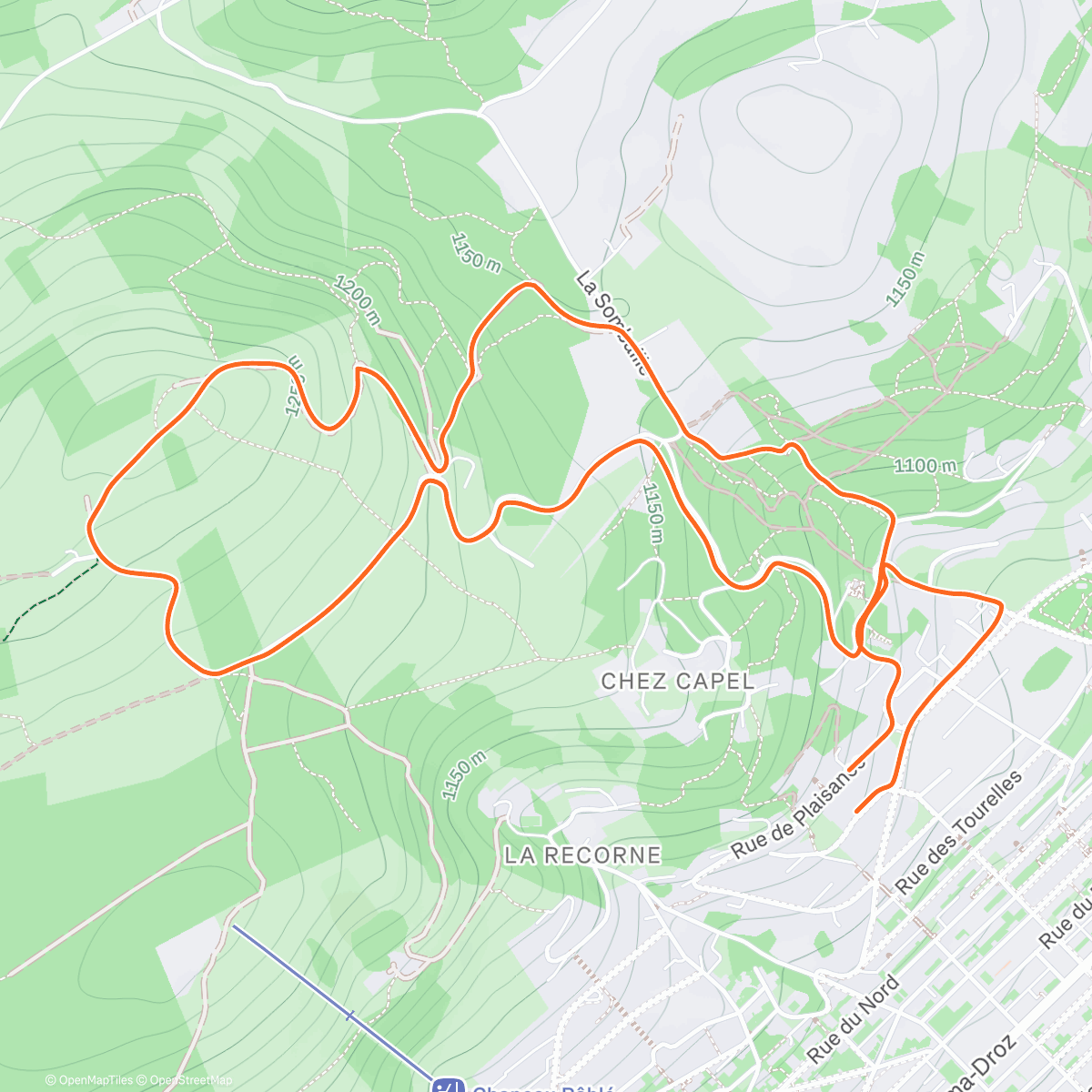 Map of the activity, Lunch Trail Run