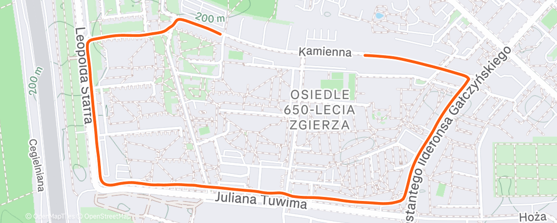 Map of the activity, Evening Walk