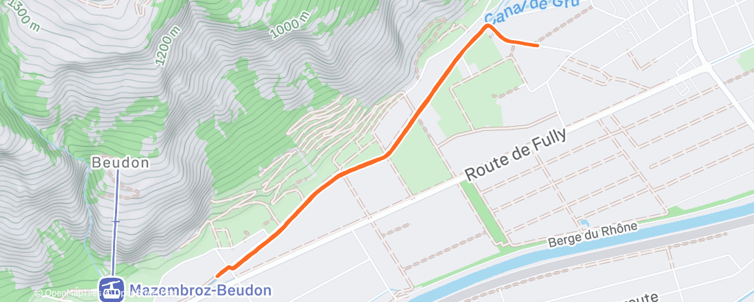 Map of the activity, Corrida matinal