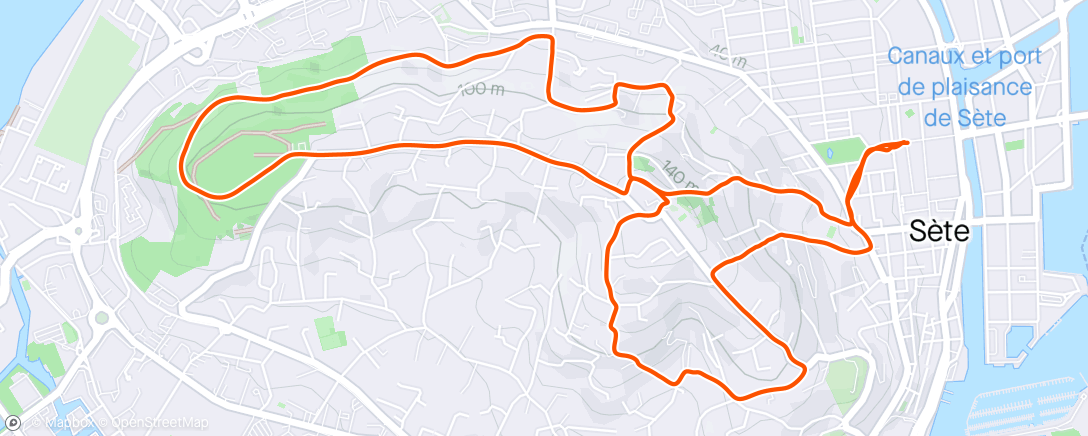 Map of the activity, Urban Trail Sète