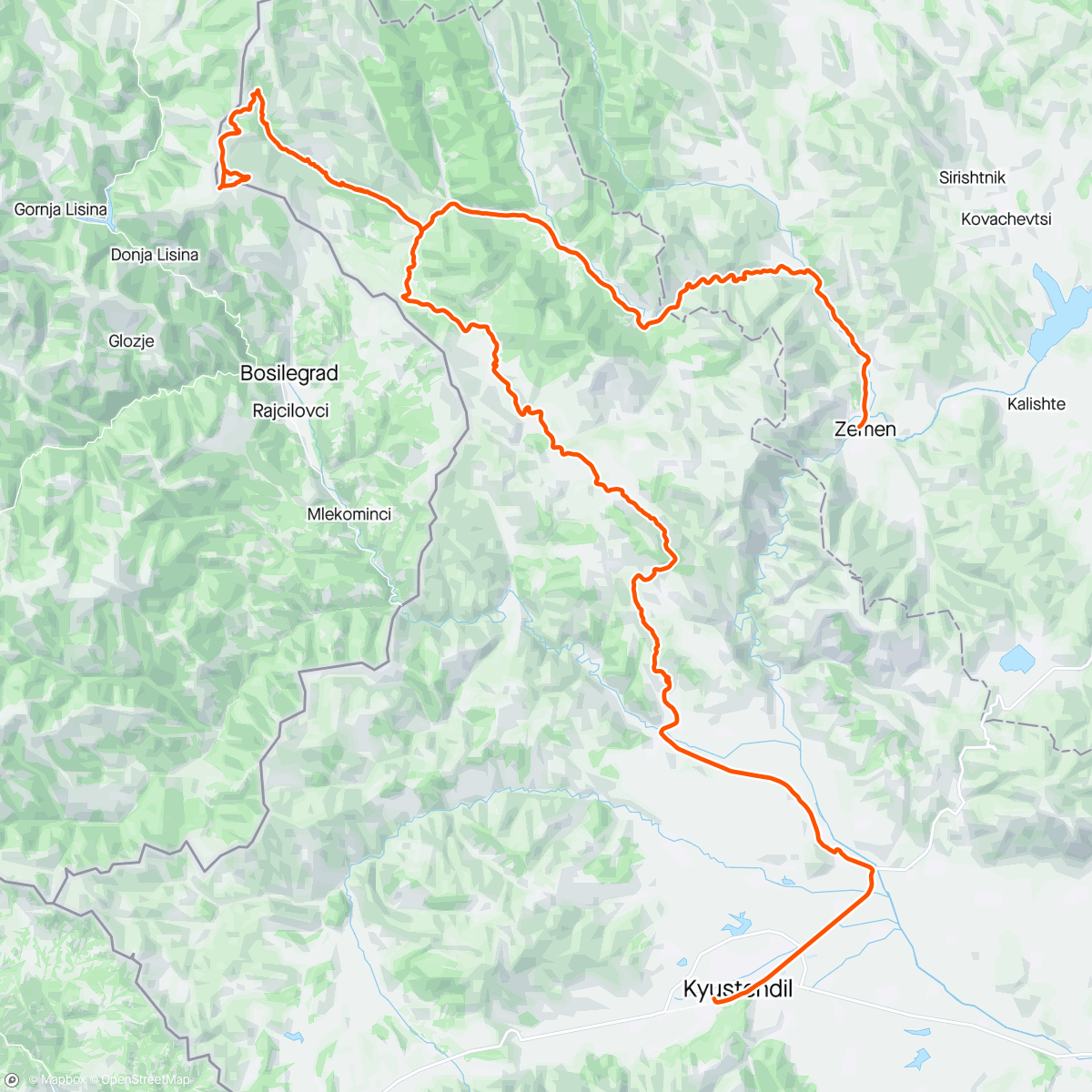 Map of the activity, връх Милевец...Милевска планина...