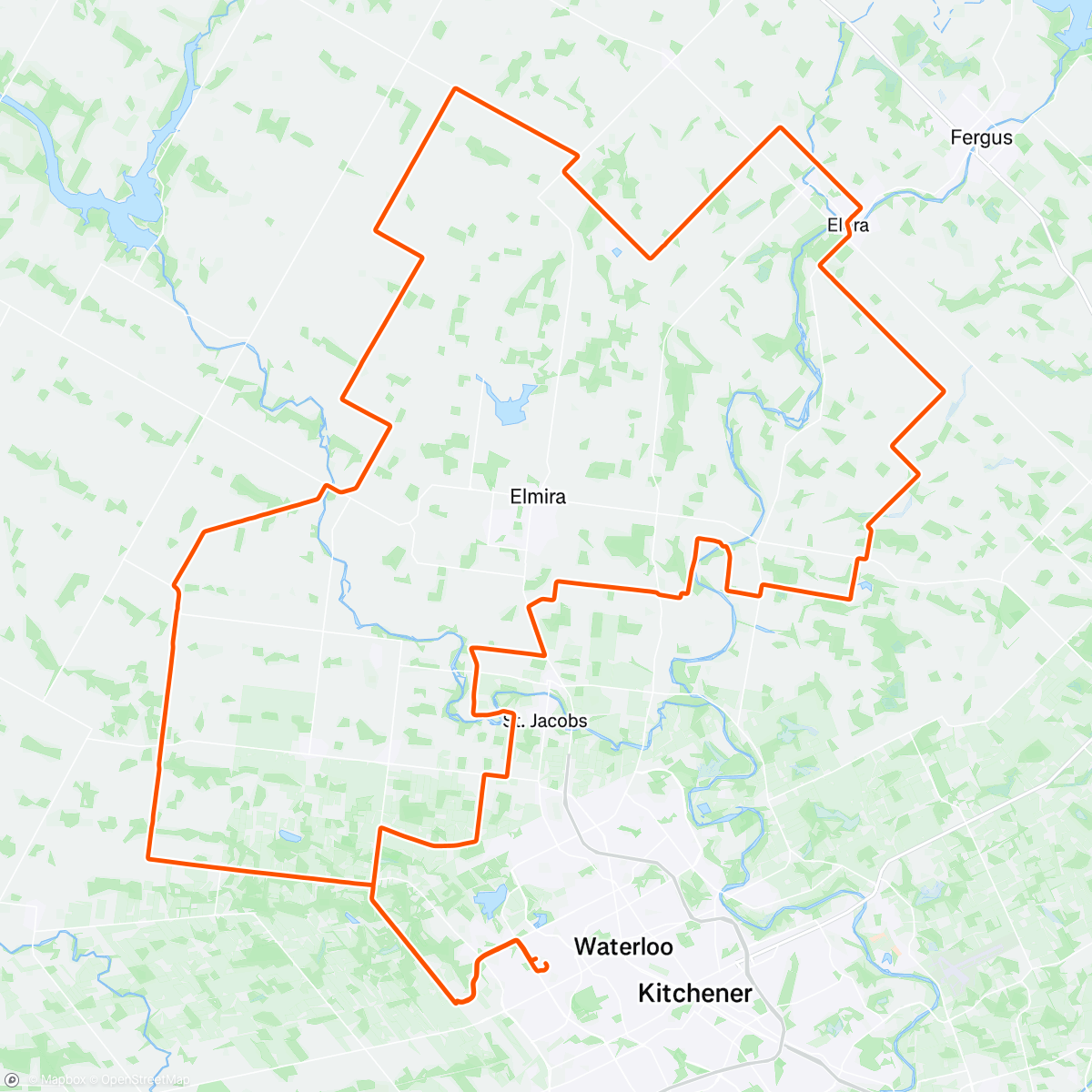 Map of the activity, Morning Gravel Ride