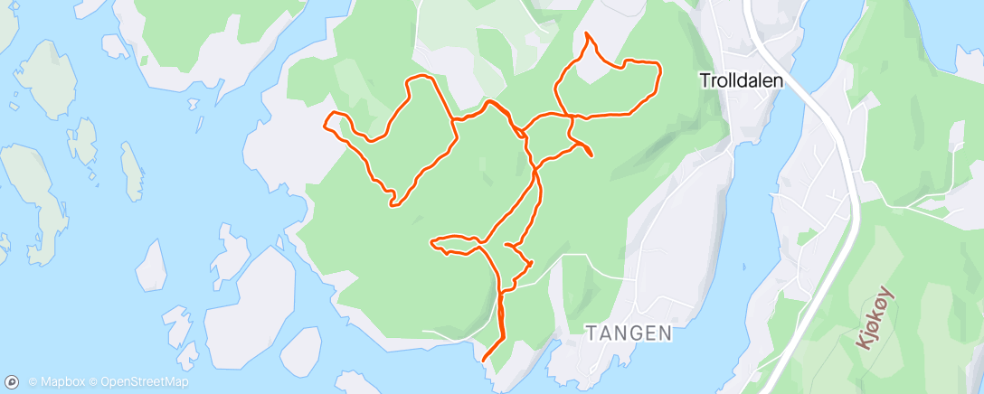 Map of the activity, Treningsløp