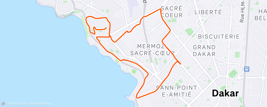 Map of the activity, Course à pied le matin