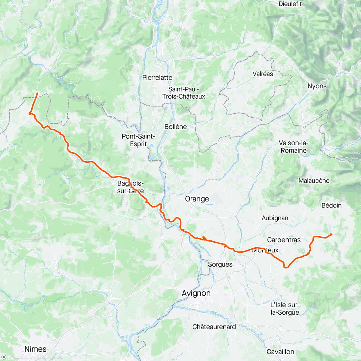 Mapa de la actividad (Day 5 🇫🇷 Vagnas to Mormoiron)
