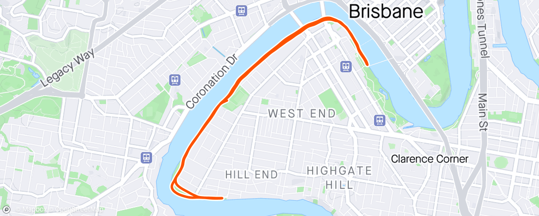 Map of the activity, Afternoon Run