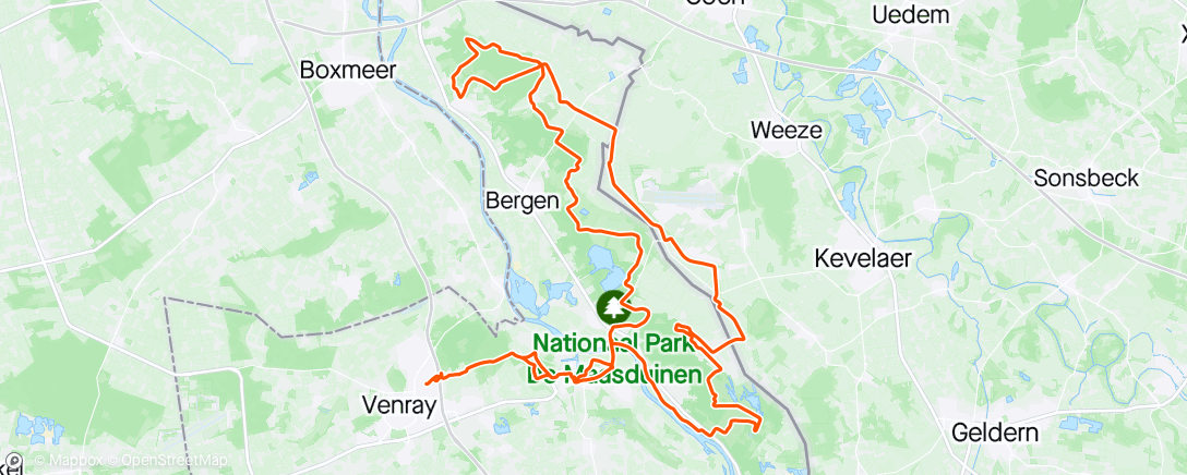 アクティビティ「Maasduinen GRVL Tours 😜 (Fast sections) 😬✌🏻」の地図