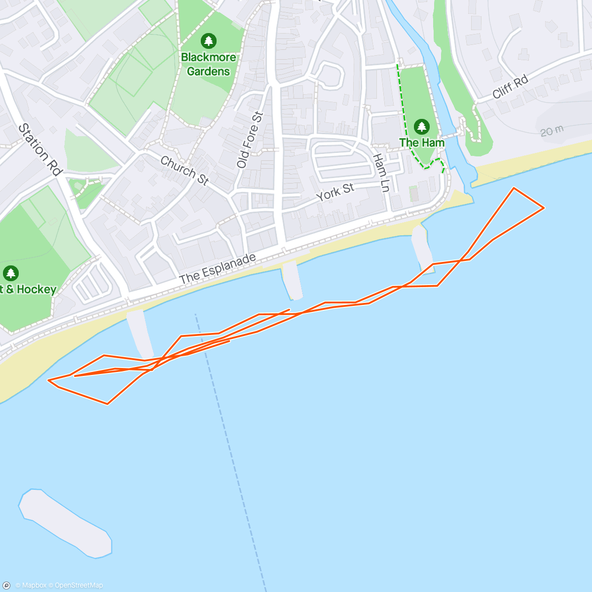 Mapa de la actividad, Afternoon Sea Swim