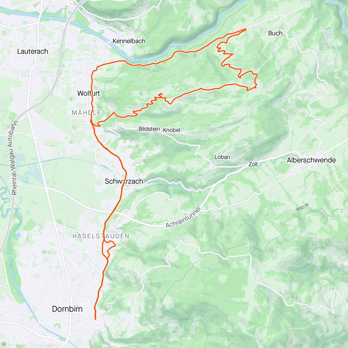 Map of the activity, Schneiderkopf Runde Ride