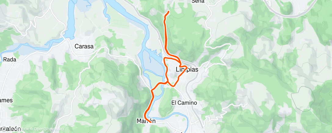 Map of the activity, Carrera de mañana