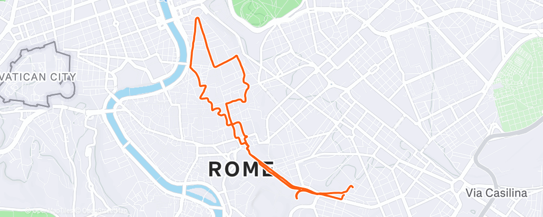 Map of the activity, Evening Run